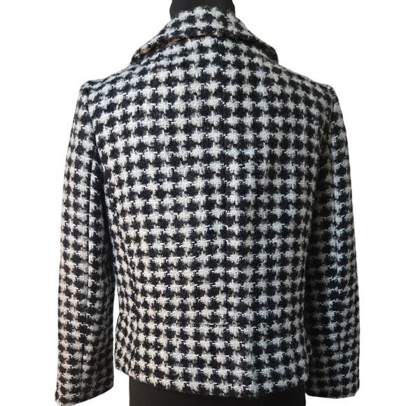 Ann Taylor Women's Houndstooth Wool Blend Jacket Size 4 Black White NWT - Picture 2 of 8